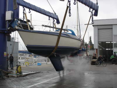 Snigelhus kommt aus dem Wasser